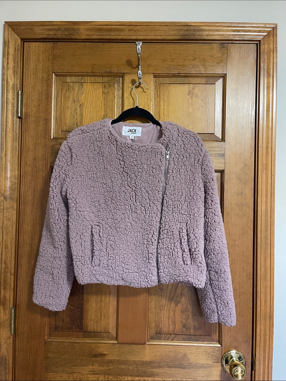 Jack by BB Dakota Mauve Teddy Zip-Front Jacket